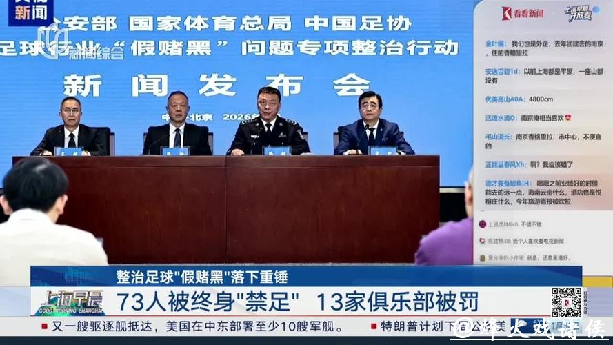 足坛“反赌扫黑”落下重锤:中超九支球队新赛季遭罚分,73人终身禁足 足坛“反赌扫黑”落下重锤:中超九支球队新赛季遭罚分,73人终身禁足